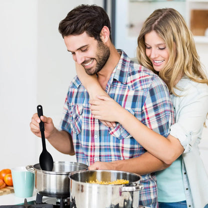 Küchenhelfer Set Nylon 7-teilig Spülmaschinenfest Antihaft Schwarz