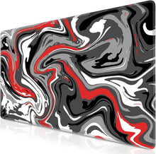 XL Gaming Mauspad 800x300mm Fluid Art Anti-Rutsch Schwarz-Rot