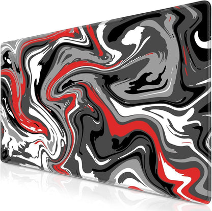 XL Gaming Mauspad 800x300mm Fluid Art Anti-Rutsch Schwarz-Rot