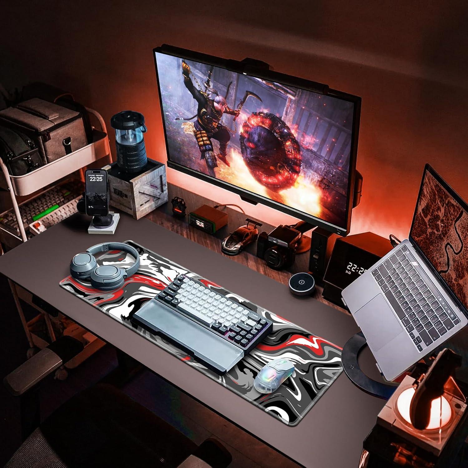 Gaming Mauspad XL Fluid Art 800x300mm groß anti-Rutsch wasserdicht