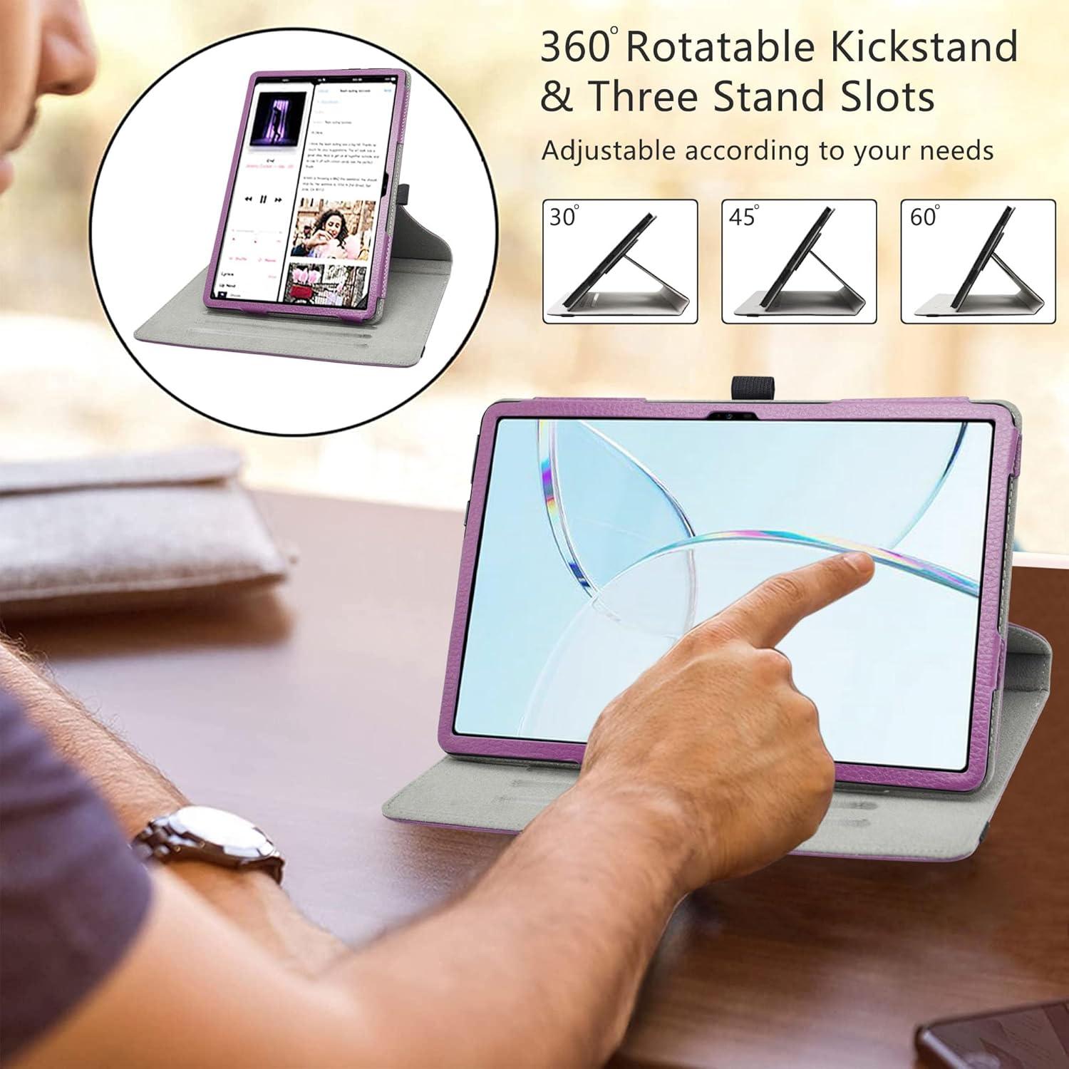 LiuShan Drehbare Standfunktion hülle für DOOGEE T10E/Tab 80/Tab 10/Tablet 10 Zoll Violett