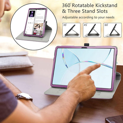 LiuShan Drehbare Standfunktion hülle für DOOGEE T10E/Tab 80/Tab 10/Tablet 10 Zoll Violett