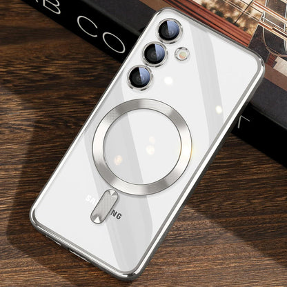 Transparente Samsung Galaxy S24 Hülle mit MagSafe und starken Magneten