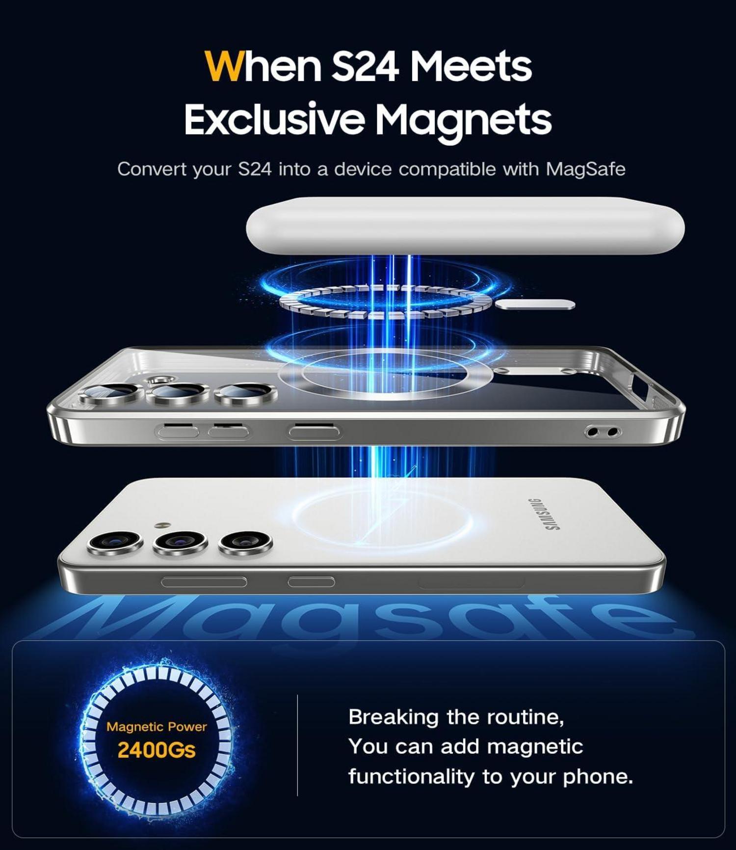 Samsung Galaxy S24 Hülle mit MagSafe, Magnet Top N56 - Titan