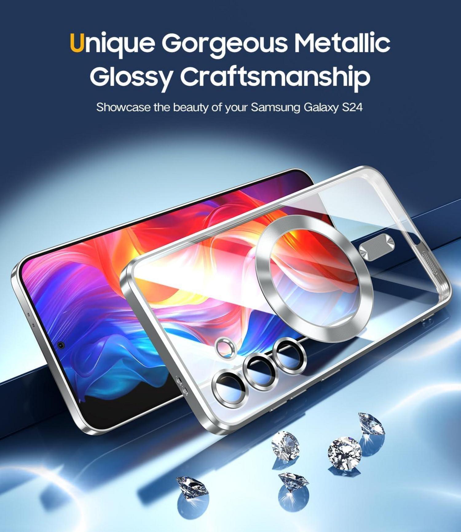Transparente Samsung Galaxy S24 Hülle mit MagSafe und starken Magneten