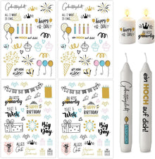 Kerzentattoos Geburtstag A5 Wasserschiebefolie Happy Birthday - 4