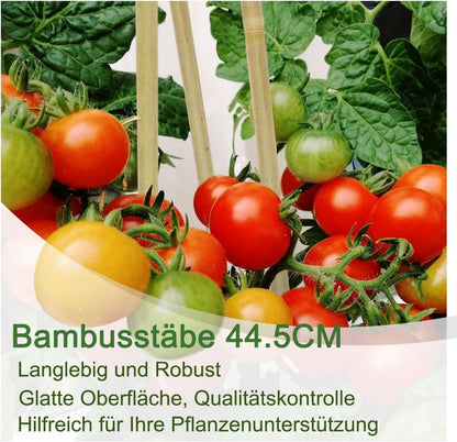 Bambusstäbe 44.5CM 20 Stück Pflanzenstütze Pflanzstäbe Garten Bambus