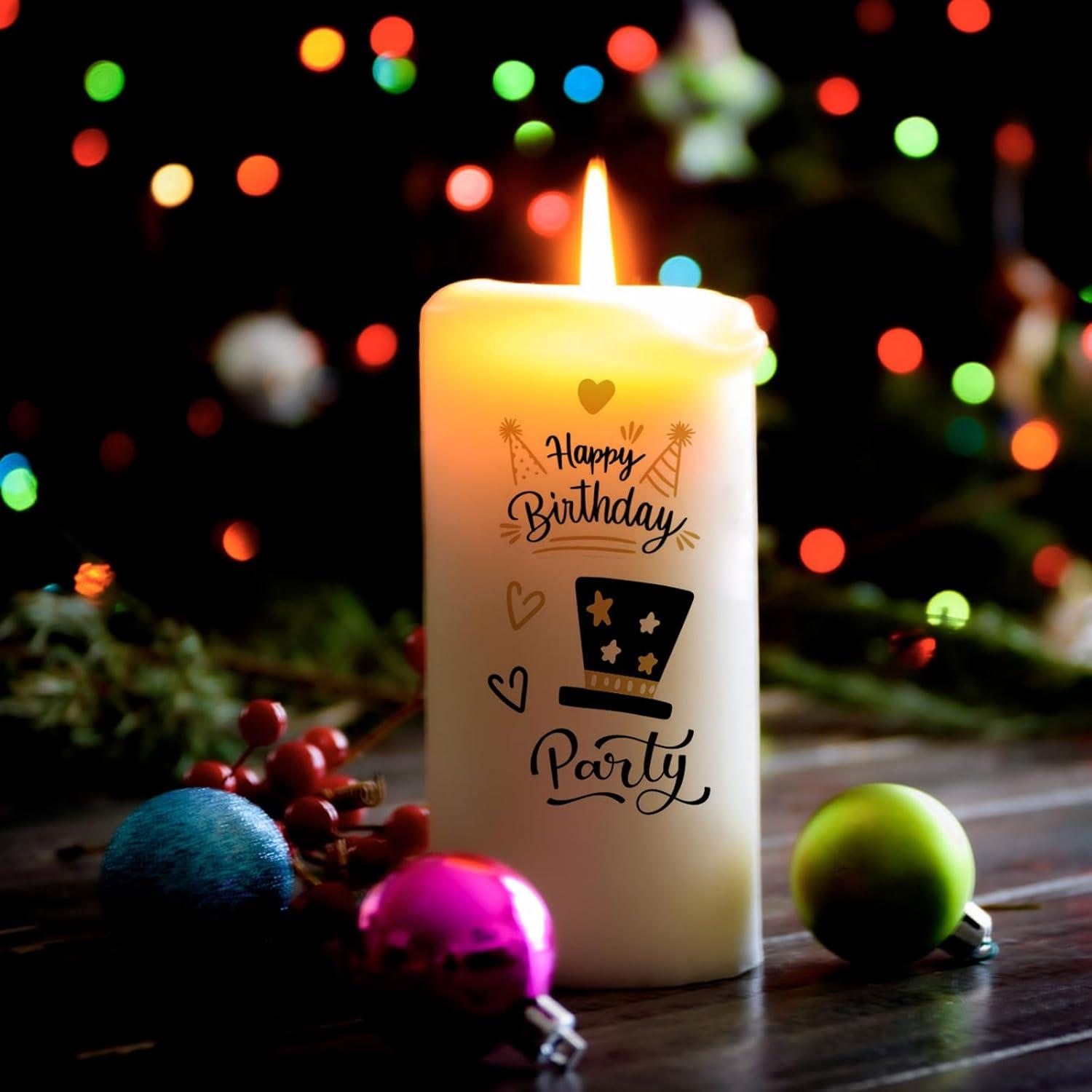 4 Stück Wasserschiebefolie Kerzentattoos Geburtstag DIY Geschenk