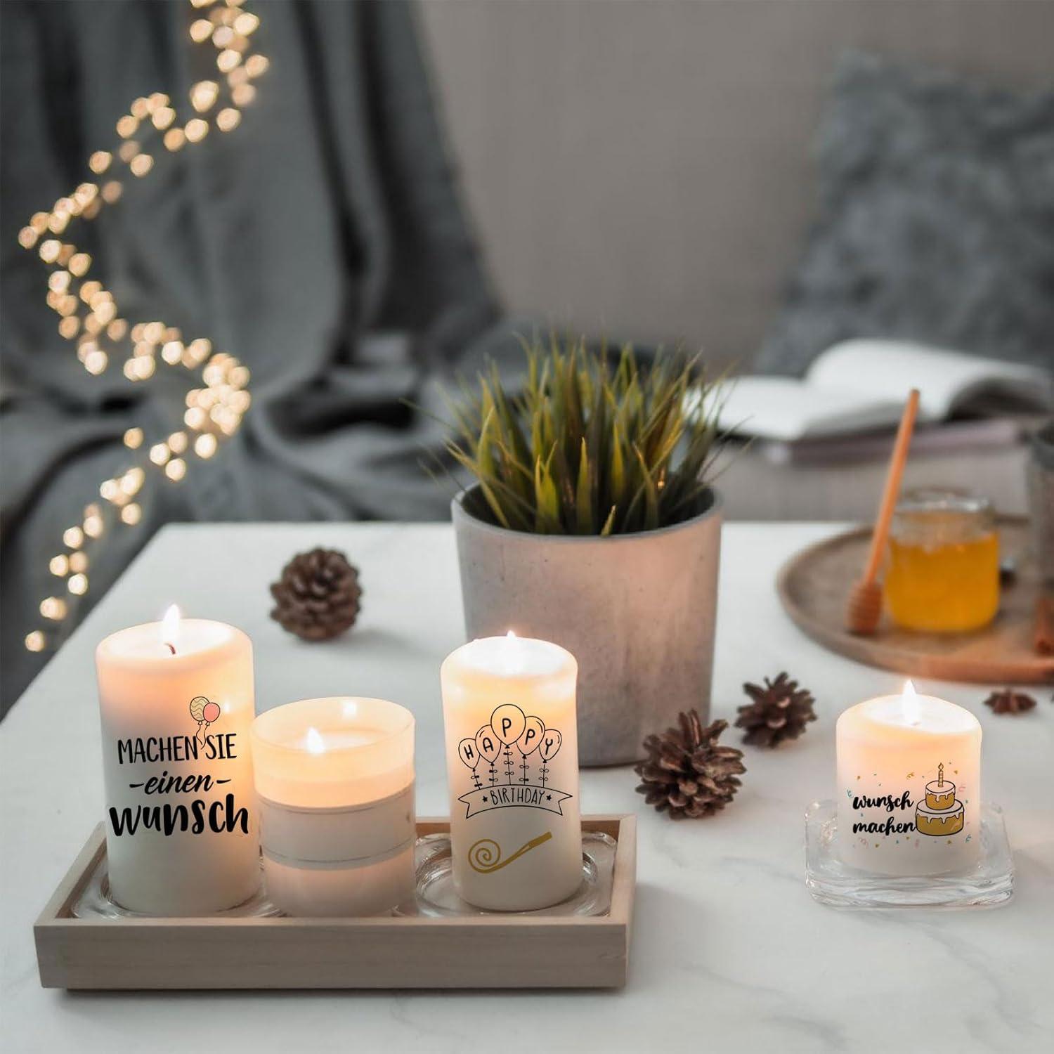 Kerzentattoos Wasserschiebefolie DIY Geburtstag Weihnachten 4 Stück A5