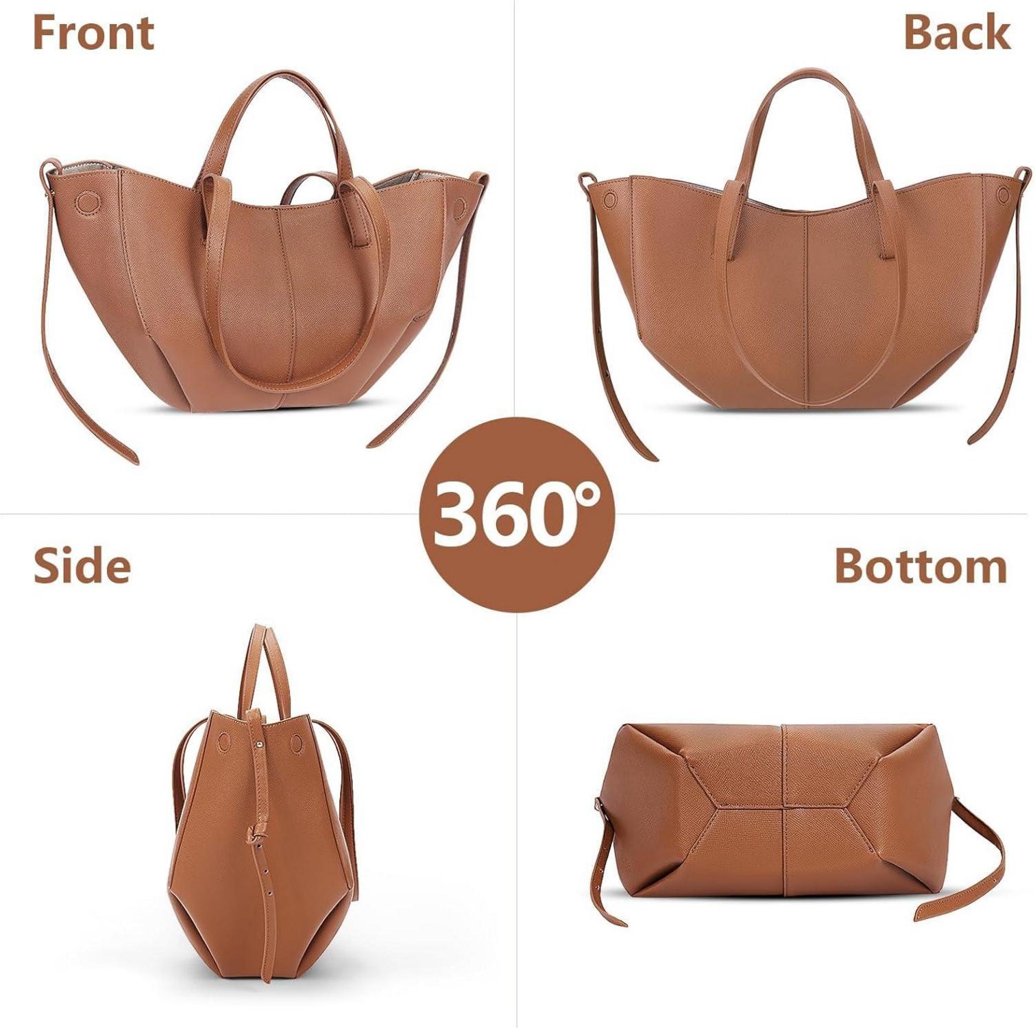 Damen Tote Bag Handtasche Große PU Leder Schultertasche mit Geldbörse