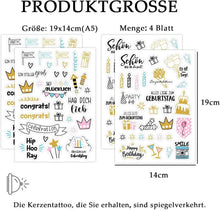 Kerzentattoos Geburtstag DIY Geschenk Wasserschiebefolie A5