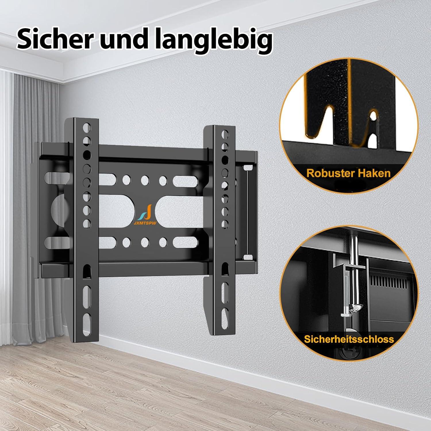 TV Wandhalterung 14-42 Zoll bis 25kg, VESA 200x200, Ultra Dünn, Flachbildschirm Wandhalterung