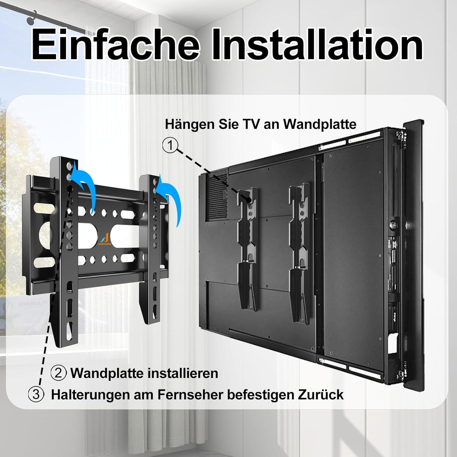 TV Wandhalterung 14-42 Zoll bis 25kg, VESA 200x200, Ultra Dünn, Flachbildschirm Wandhalterung