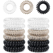 12er Set Spiral Haargummis Telefonkabel Elastisch Zopfgummi Haarband