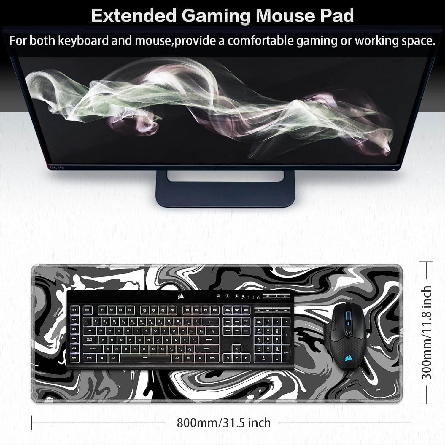 Abetcabe Gaming Mauspad XL 800x300mm Schwarz - Großes