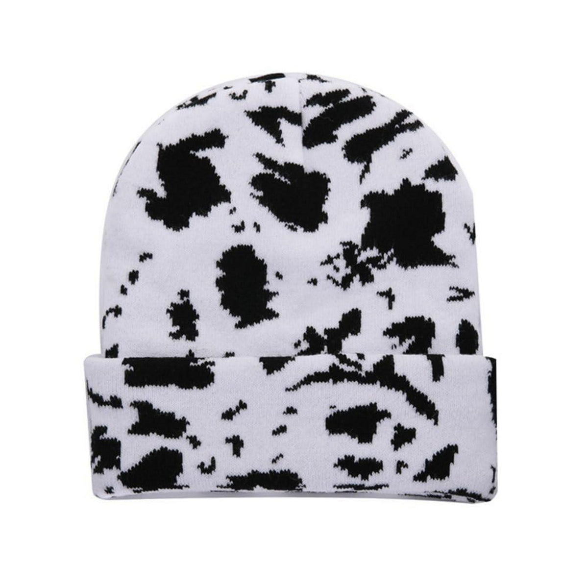 Wintermütze Damen Herren Leopardenmuster Strickmütze Grün