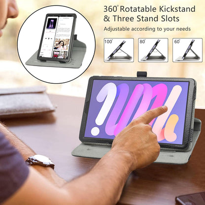 LiuShan Rotating Hülle für DOOGEE T20 Mini Schwarz 360° Standfunktion Tablet 8.4 Zoll
