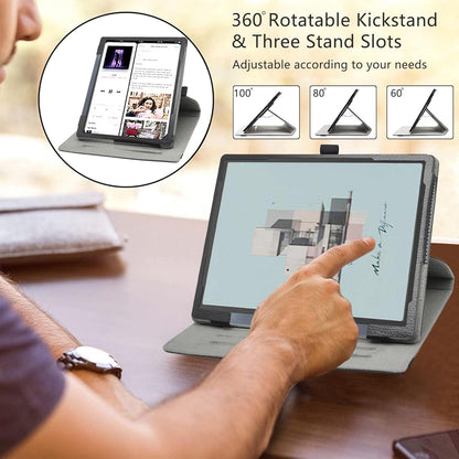 LiuShan Rotating hülle für BOOX Tab Ultra, 360°Drehbar, Standfunktion, 10,3 Zoll Tablet, Schwarz