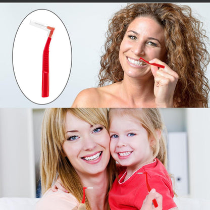 Interdentalbürsten 25 Stück 1,2mm L-Förmig Zahnzwischenraumbürste Rot