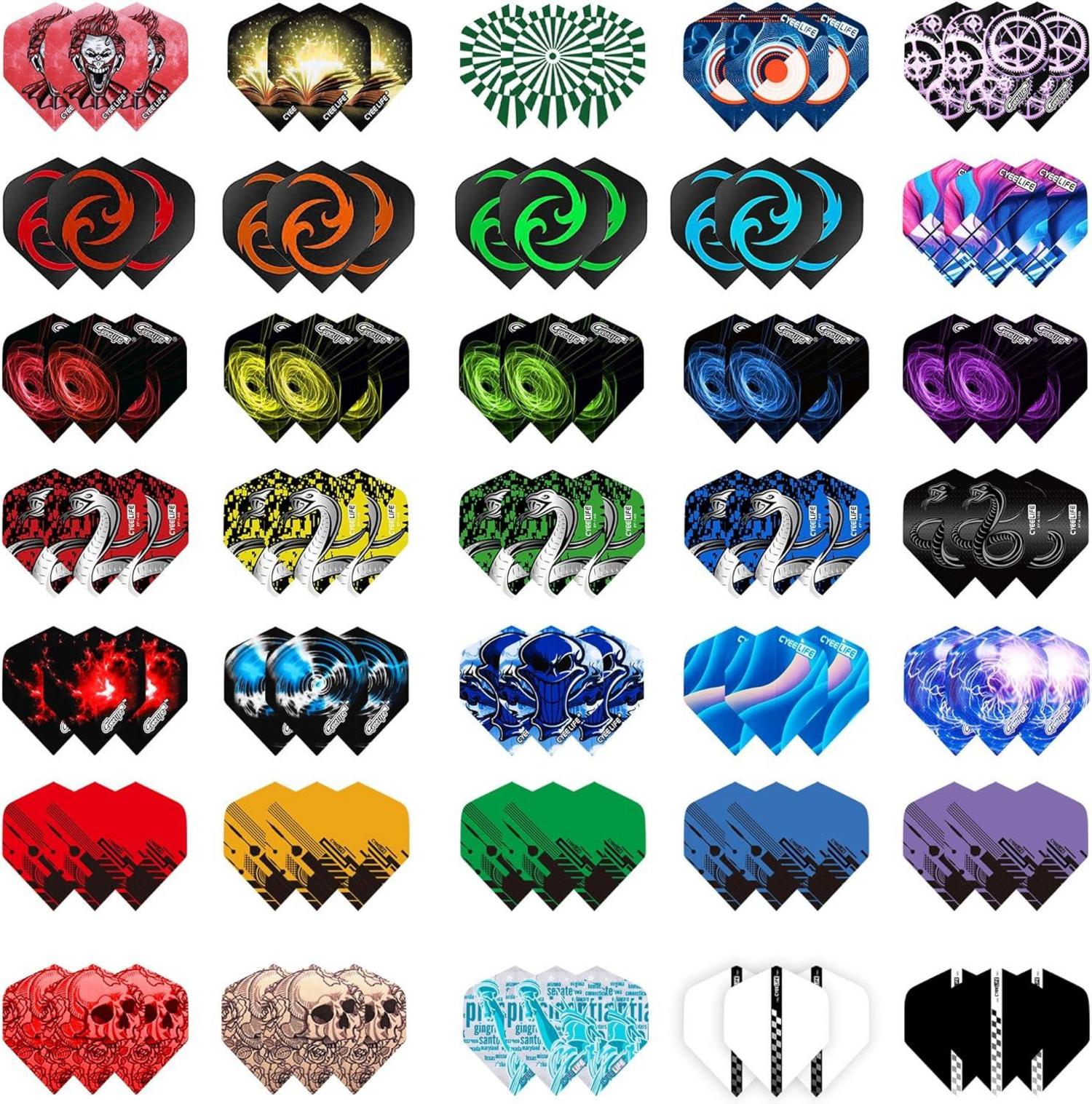 Dart Flights 105 Stück PET Standard für Darts, Soft und Steel Tip