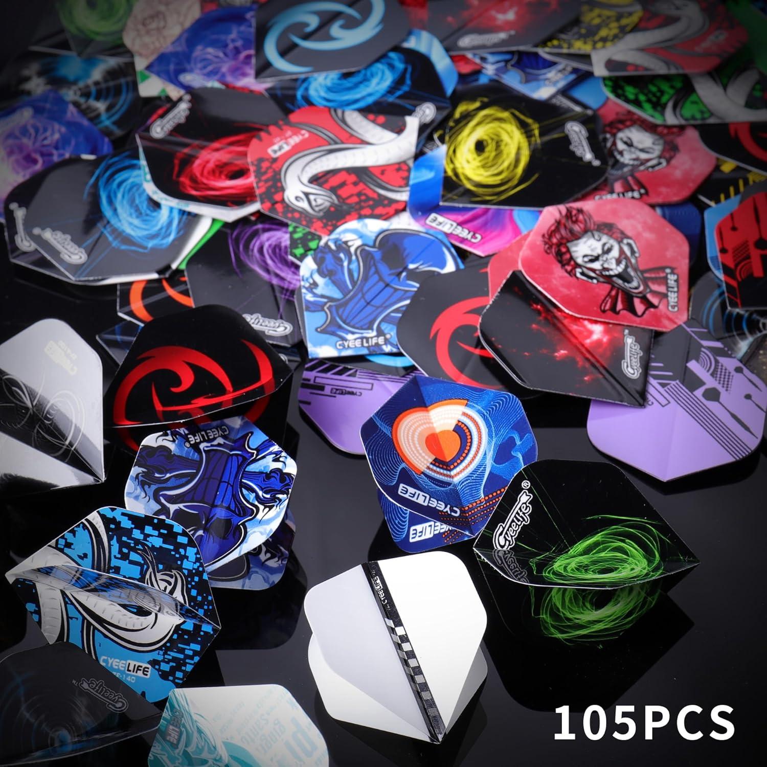105x CyeeLife PET Standard Dart Flights für Soft & Steel Tip Darts