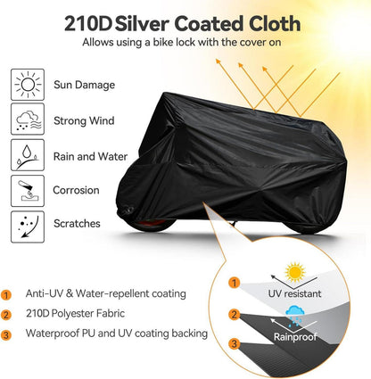 Fahrradabdeckung 2-3 Fahrräder wasserdicht Oxford 220 x 110 x 95 cm Schwarz