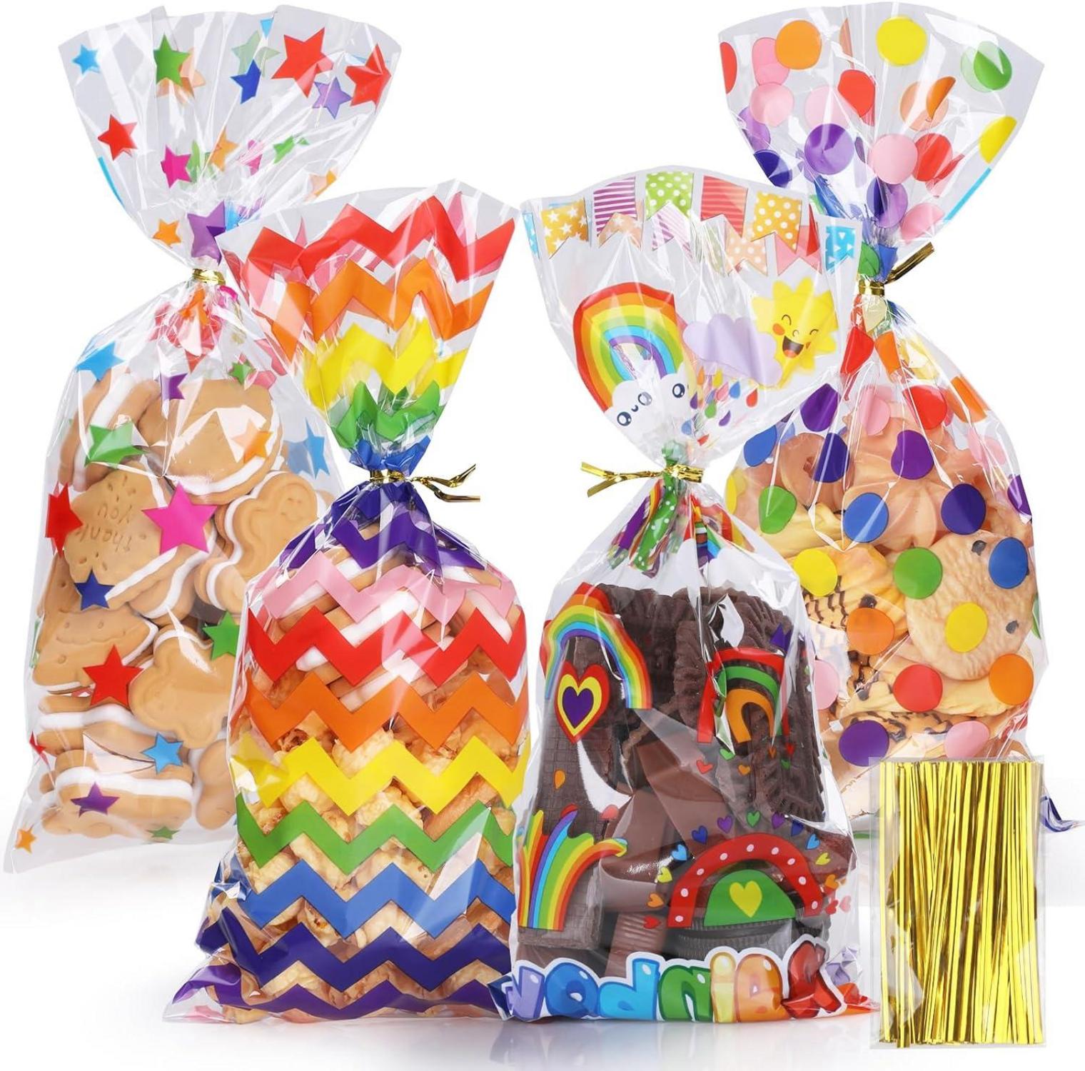 Zellophantüten 100er Set Transparent mit Twist Krawatten