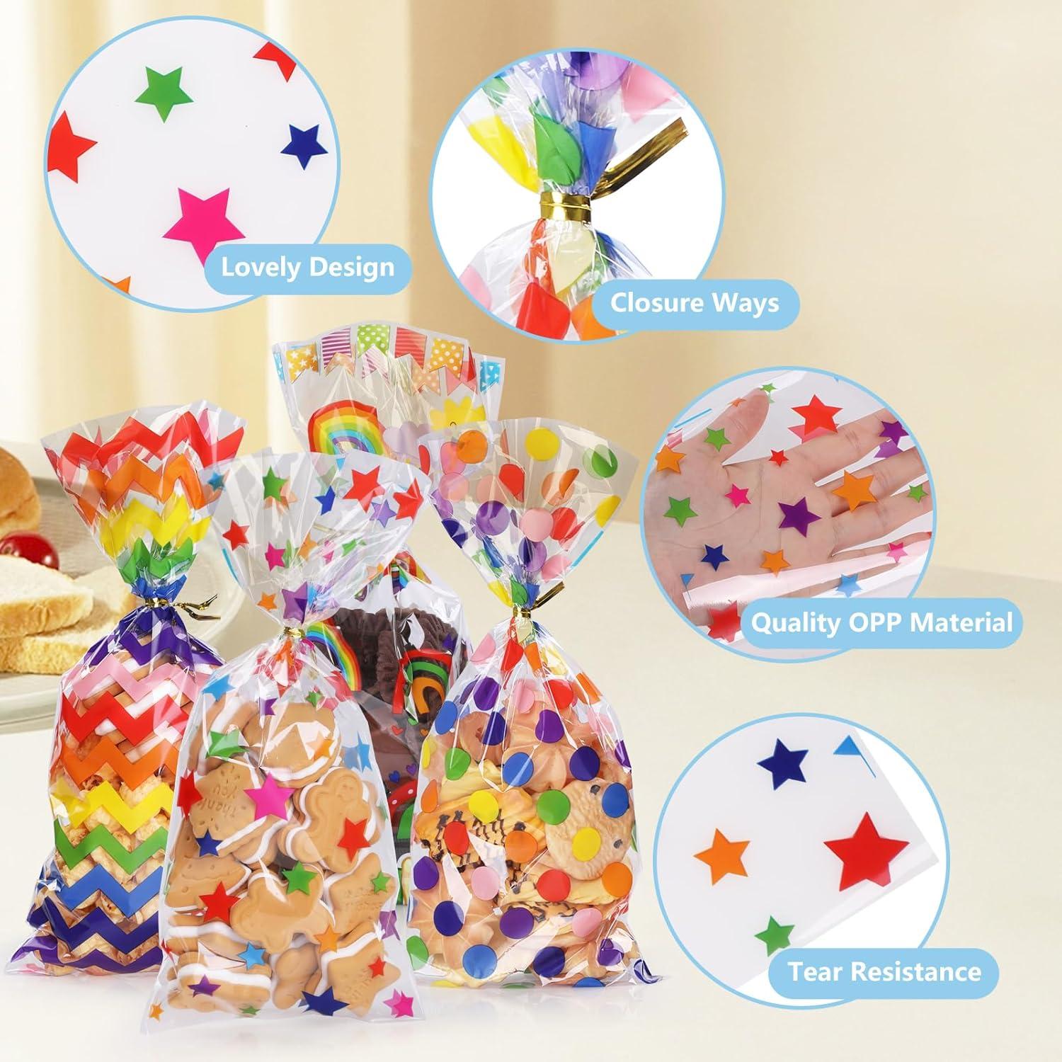Zellophantüten 100er Set Transparent mit Twist Krawatten