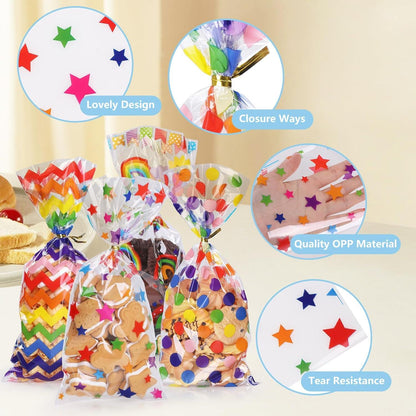 Zellophantüten 100er Set Transparent mit Twist Krawatten