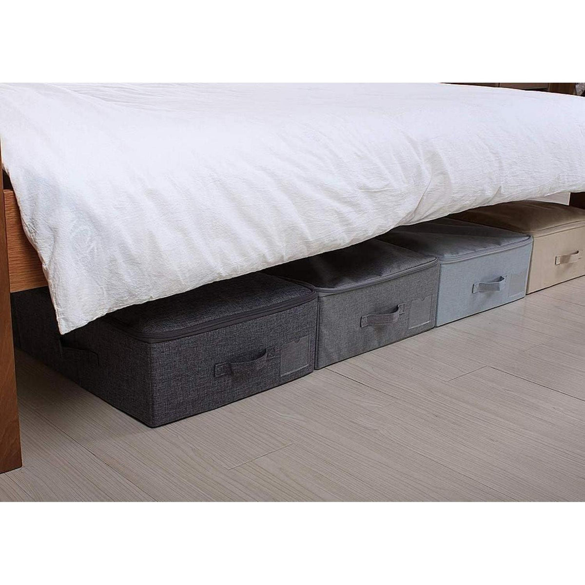 Faltbare Aufbewahrungsboxen unter dem Bett, staubdicht, 3 Stück, Dunkelgrau