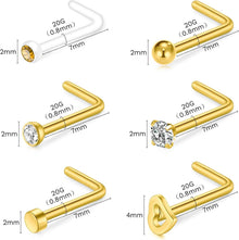 NIUSIMAN Nasenpiercing Set 20G Chirurgenstahl Kristall Ring
