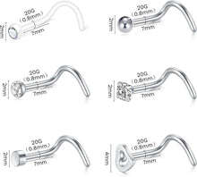 8er Nasenpiercing Set 20G 18G Chirurgenstahl Kristall Gold