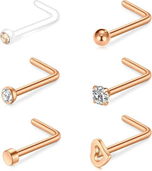 Nasenpiercing Set 20G 18G Chirurgenstahl Kristall Ring Silber Gold