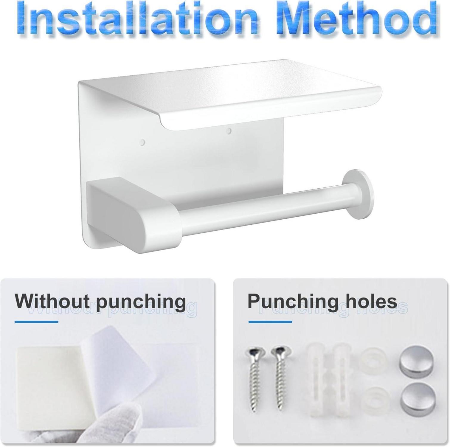 Toilettenpapierhalter ohne Bohren 3M-Kleber/Schraubmontage