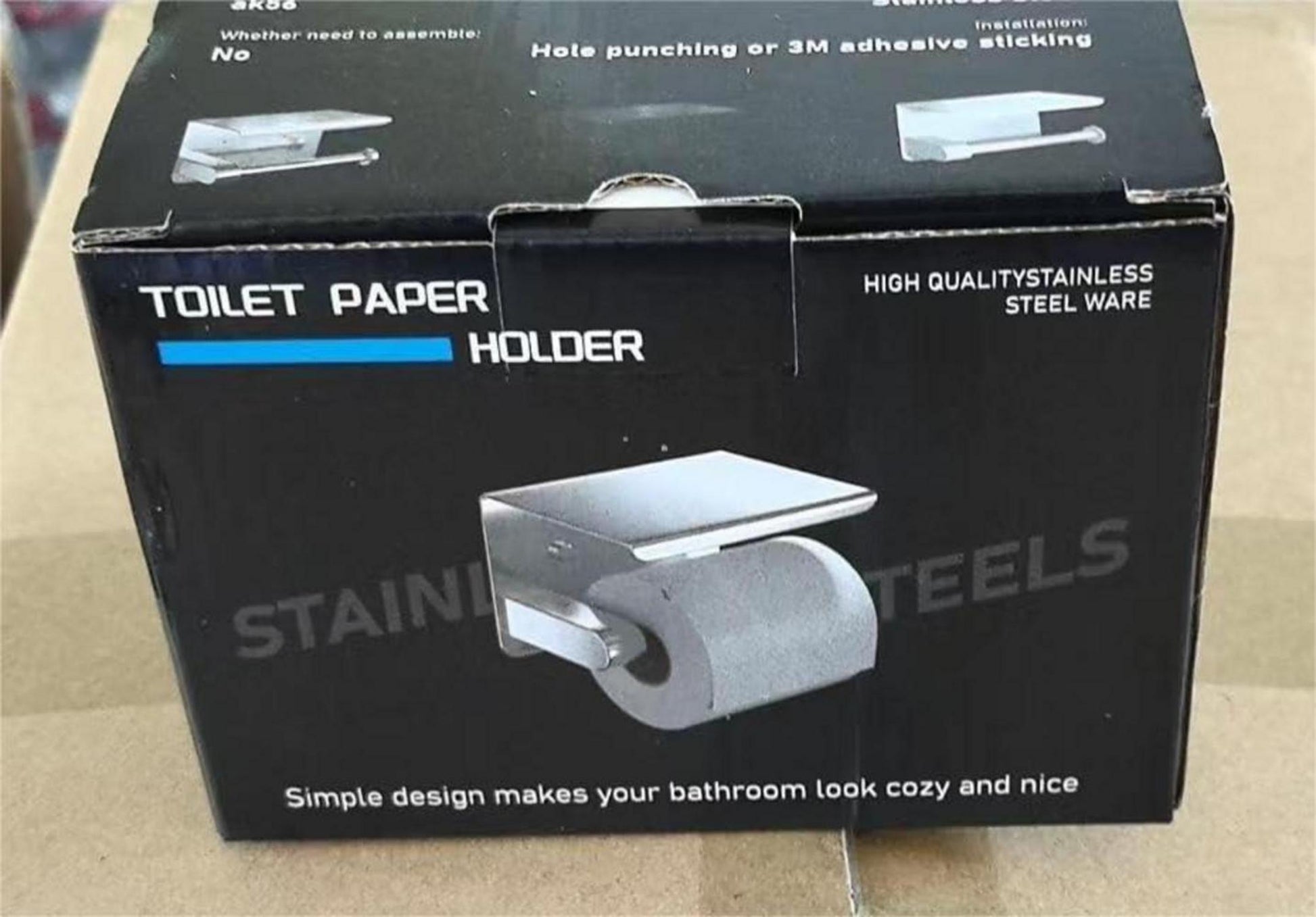 Toilettenpapierhalter Ohne Bohren Weiß 3M-Kleber/Schraubmontage