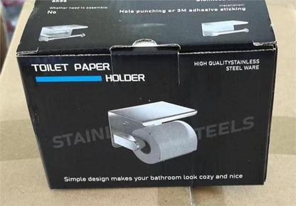 Toilettenpapierhalter Ohne Bohren Weiß 3M-Kleber/Schraubmontage