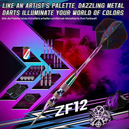 Dartpfeile 22g 3 Stück Profi Steeldarts Aluminium Schaft Flights Gummiringe Sharpener Case Steel Darts Set