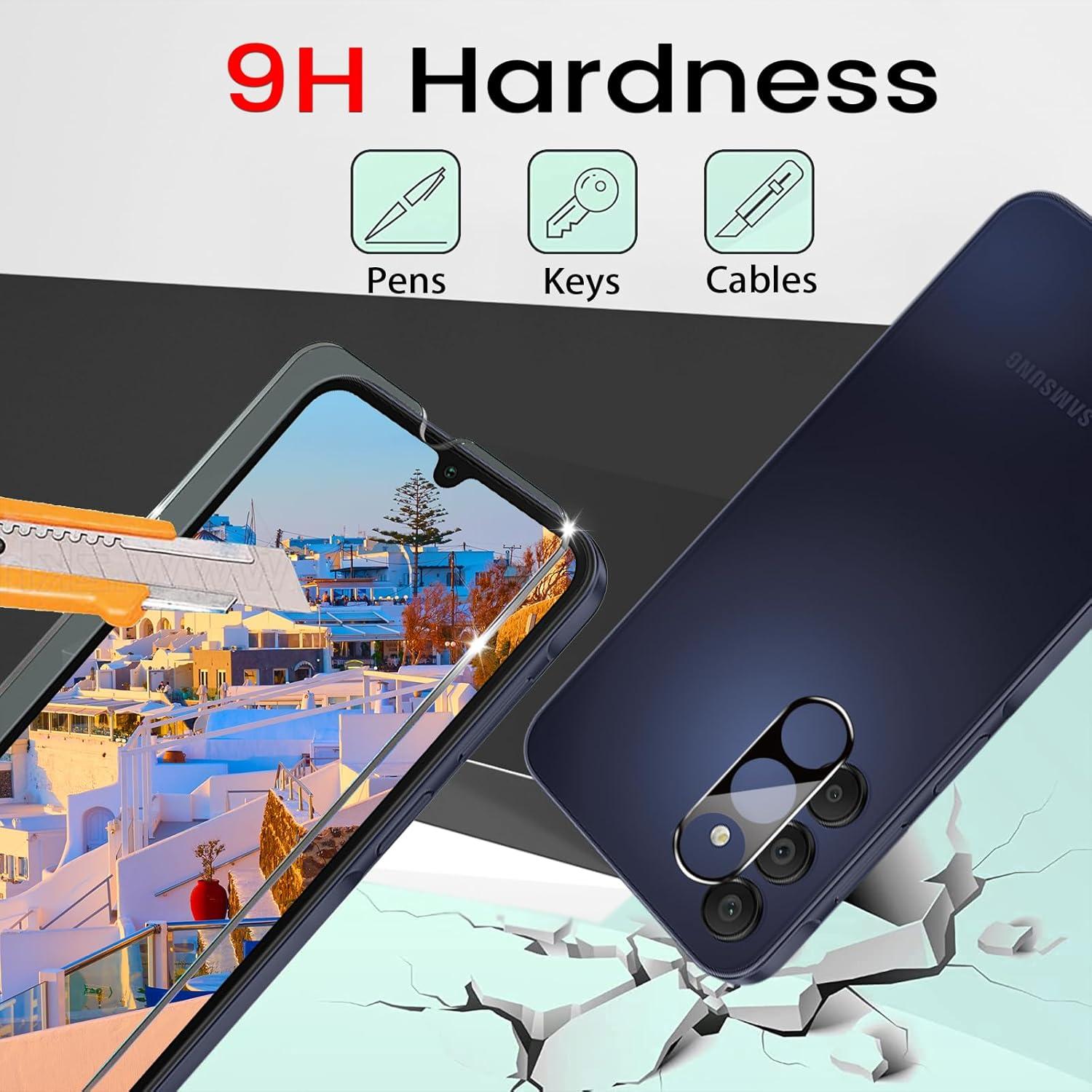 Panzer Schutzglas Samsung Galaxy A15 4+4 Stück Displayfolie