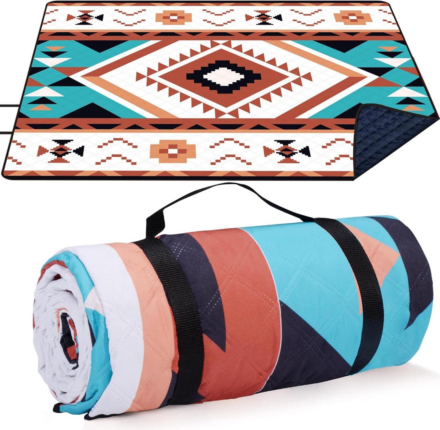 Picknickdecke Wasserdicht Strandmatte 195x150cm Blau