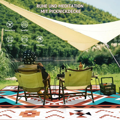 Picknickdecke Wasserdicht Outdoor Strandmatte 195x150cm Isoliert Wetterschutz
