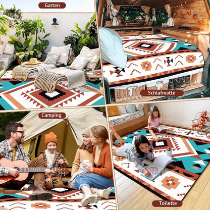 Picknickdecke Wasserdicht 195x150cm Outdoor Strandmatte Sandfrei Blau