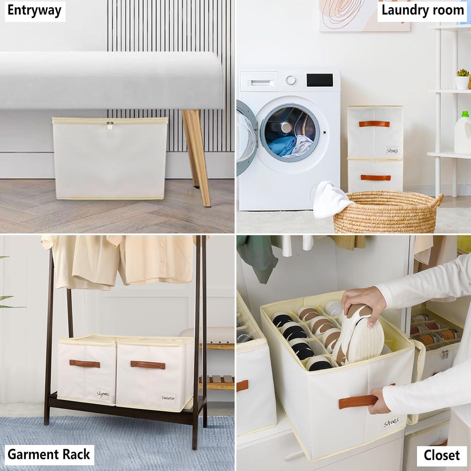 Schuhaufbewahrung Schuh Organizer Schrank Schuhbox Stapelbar 24 Zellen