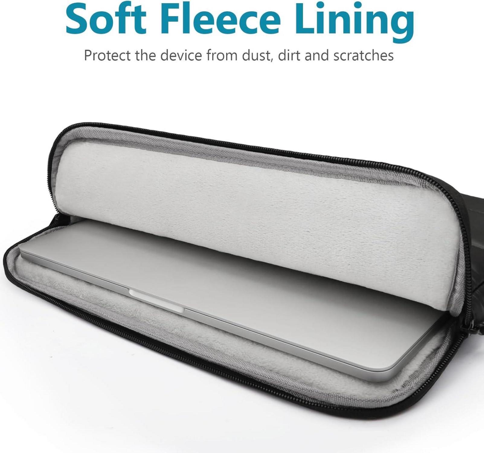 TECOOL Puffy 15.6 Zoll Laptoptasche Schutzhülle für Lenovo HP Acer Dell Asus Chromebook, Schwarz