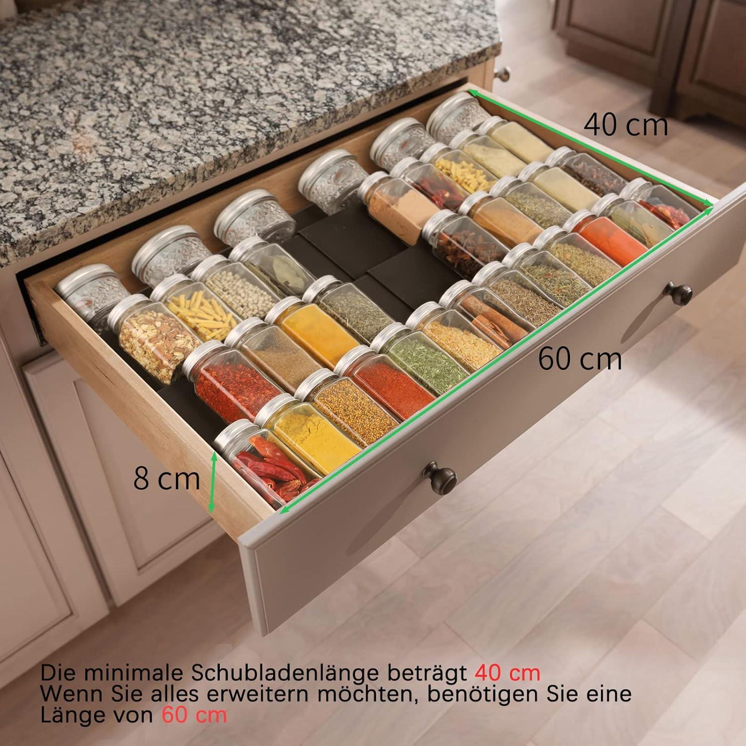 Gewürzregal Schublade Organizer Einstellbare Breite 30cm-60cm sauber