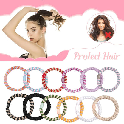 Haargummis Damen 12 Stück Elastisch Zopfgummi Mix Color