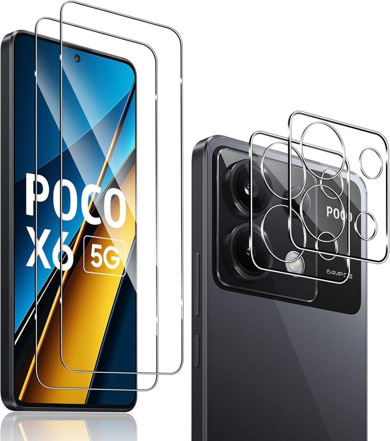 QULLOO Panzerglas Xiaomi Poco X6 5G Displayschutz 9H 4er Set