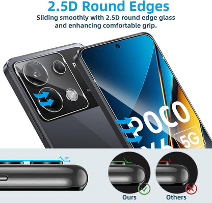 QULLOO Panzerglas Xiaomi Poco X6 5G, 2x Schutzfolie + 2x Kameraschutz, 0.33mm Displayschutz X6 6.67'' Transparent