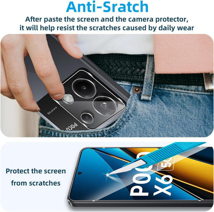 Schutzfolie+Kameraschutz Xiaomi Poco X6 5G Panzerglas 2 Stück 6.67