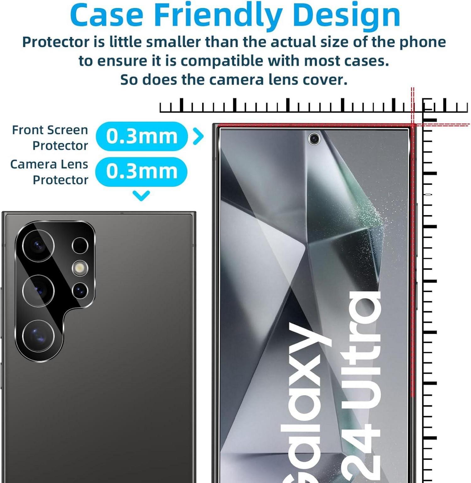 QULLOO Panzerglas Samsung Galaxy S24 Ultra 5G Schutzfolie 4 Stück