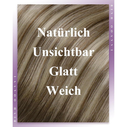 Echthaar Tressen Micro Weft Balayage #3/8/24 Dunkelbraun Ombre 45cm